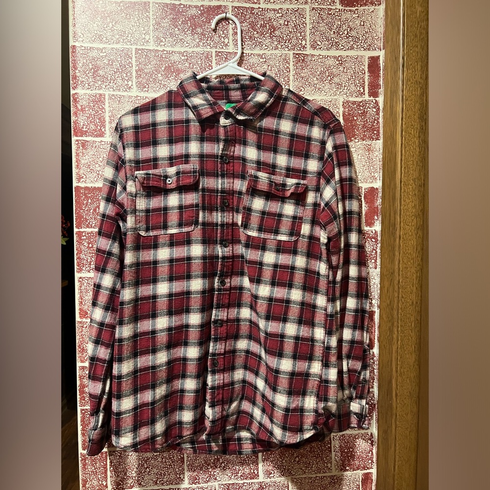 Dip Button Down Flannel Shirt